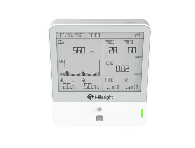 Milesight AM307 – Capteur LoRaWAN Qualité de l'Air 7 Paramètres avec Écran Couleur EU868 (Réf. 3255B3)