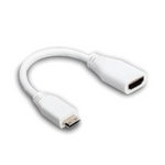 Raspberry Pi Official 10CM Mini HDMI C/M to Standard HDMI A/F Cable White - Vue 1