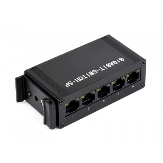 22496 Switch Rail-din 5 ports gigabit industriel – Waveshare