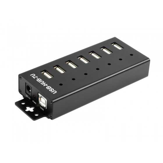 23077 HUB USB industriel 7 ports - USB-HUB-7U-EU – Waveshare