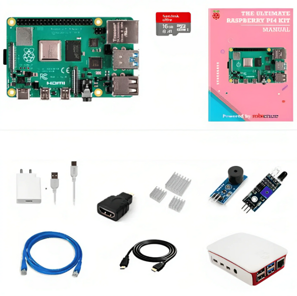 Raspberry Pi 4 2 Go – Kit Complet (Boîtier, Alimentation, Dissipateur, Ventilateur), HDMI and Câble Ethernet