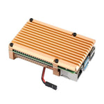 Raspberry Pi Metal Aluminum Boîtier with Double Fans for Raspberry Pi 4B (Gold) - Vue 3