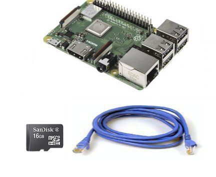 Raspberry Pi 3B+ Combo Kit (16GB Carte SD+ Câble Ethernet)